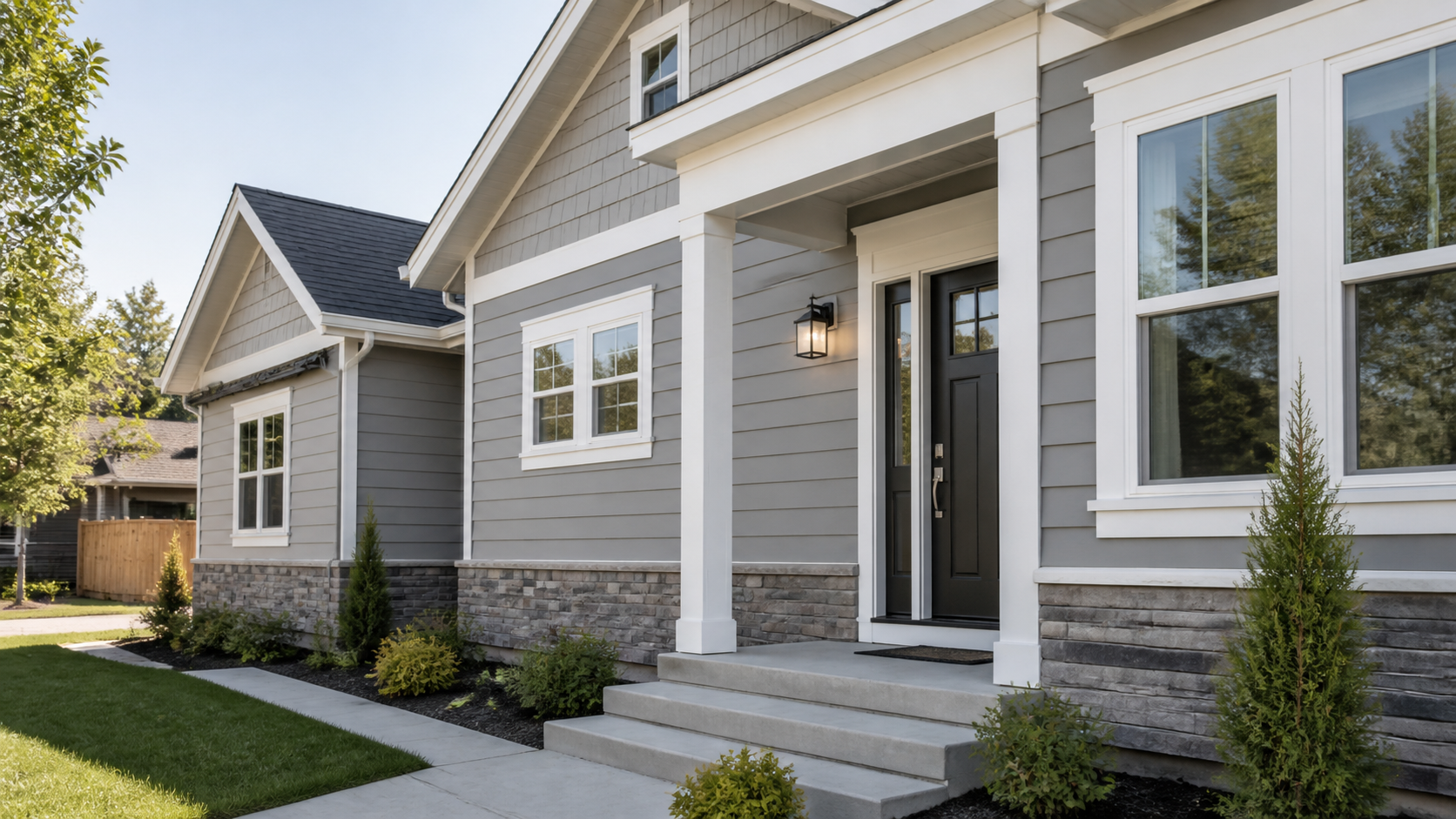 Siding and window exterior remodel on residential home